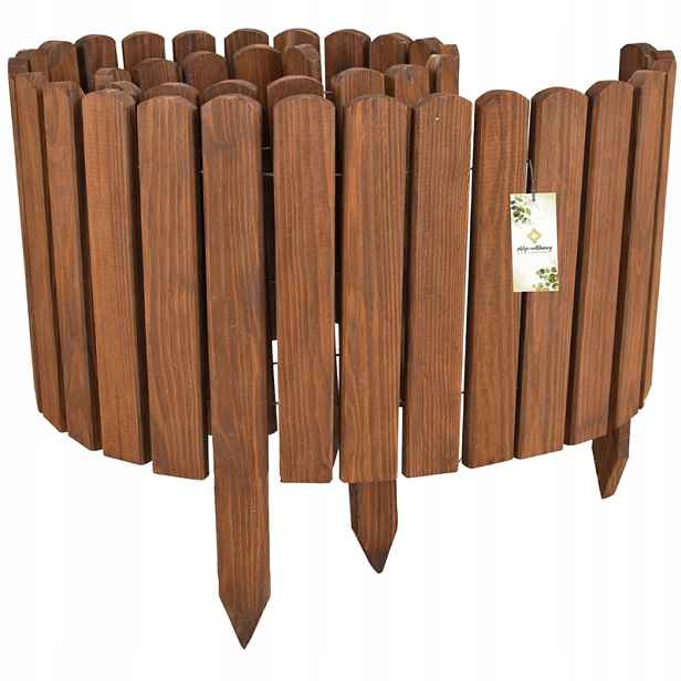 Zahradní palisáda dřevěný plot pro zahradní záhony Rolborder H40/55 cm-2 m