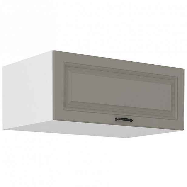 Hluboká digestořová skříňka SOPHIA - šířka 80 cm, světle šedá / bílá