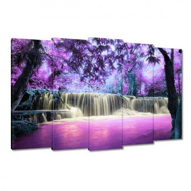 Obrazy 150x95 Fialový vodopád
