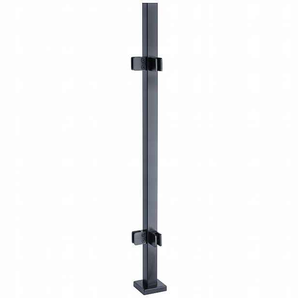 Rohový sloupek 100 cm pro skleněné zábradlí 40x40 Antracit 4 držáky Loft