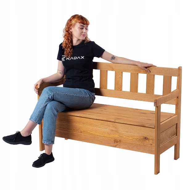 Zahradní Lavice Dřevěná S Úložným Prostorem 120 cm
