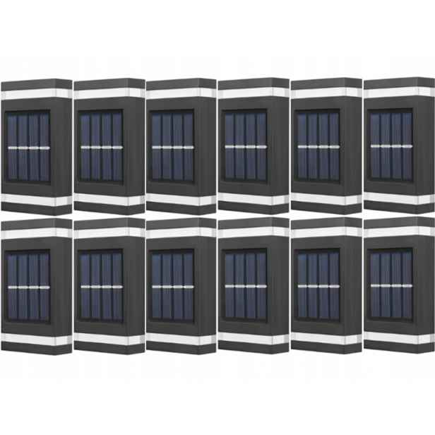 12 x Solární Led nástěnné svítidlo Solární zahradní lampa se senzorem soumraku