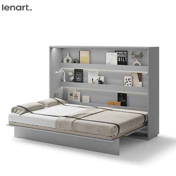 Dig-net nábytek Sklápěcí postel Lenart BED CONCEPT BC-04 šedá | 140 x 200 cm
