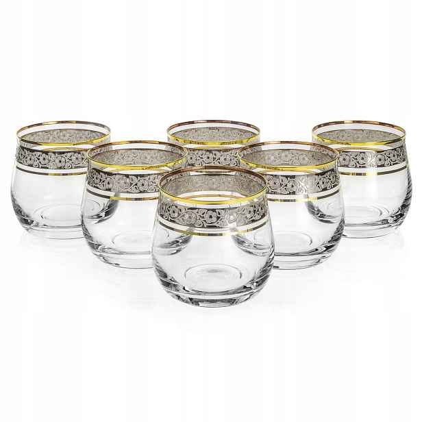 Exkluzivní sklenice na whisky Zlato Platina 290 ml 6 ks