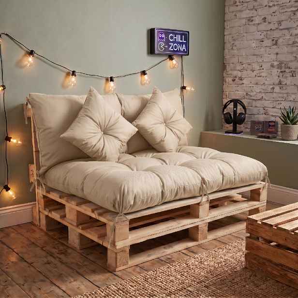 Interiérový polstr na palety CHILL ZONE 17 relax, gaming, mladé bydlení světle béžová Mybesthome