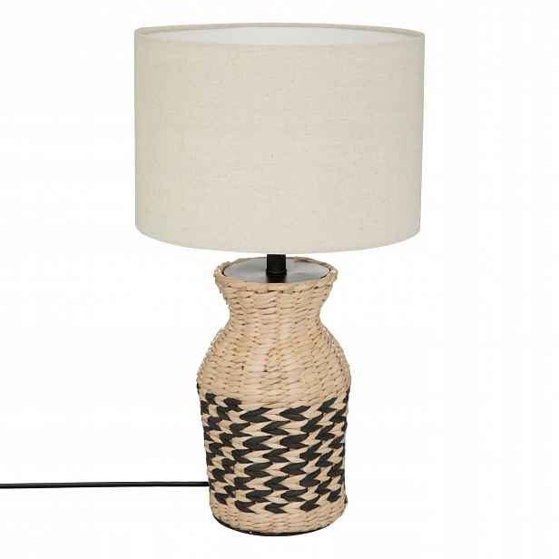 Lampa se stínidlem Hyacint, pletený podstavec, 49 cm