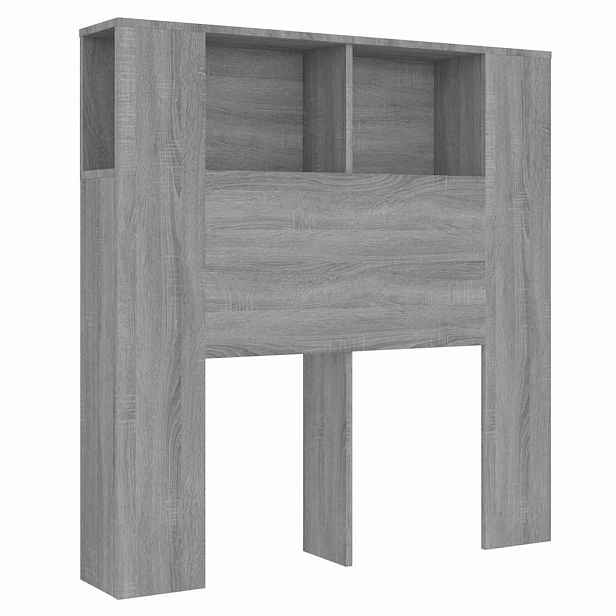vidaXL Čelo postele s úložným prostorem šedé sonoma 100x18,5x102,5 cm