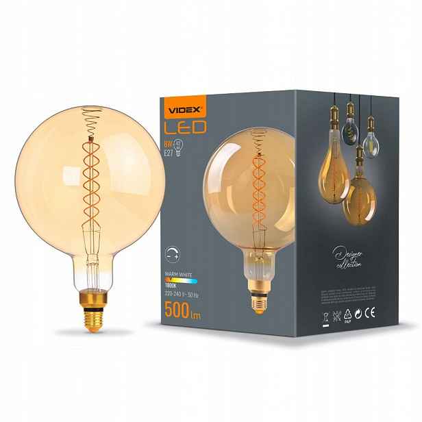 Videx Led filamentová žárovka E27 8W 500 lm VLE-G200FASD-08271