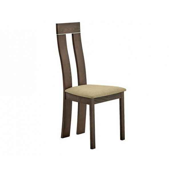 Dřevěná židle, třešeň/látka hnédá, DESI - 44,5x50x103 cm