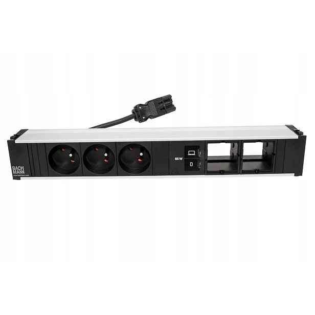 Bachmann Systém Coni, box pro 6 modulů, 3x zásuvka Cz, zdroj 65W, 2x volné