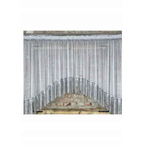 Hotová záclona 300x120, oblouk, markýza, ozdobné korálky, guipure 30 cm
