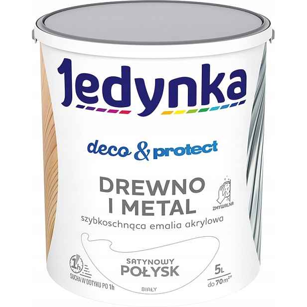 Jedynka Rychleschnoucí akrylová smaltovaná barva Deco&Protect lesklá bílá 5L