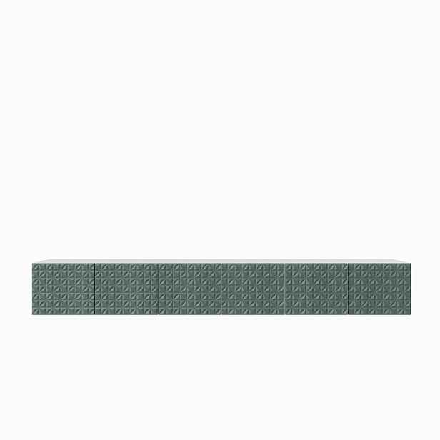 MASSENO ZÁVĚSNÝ TV STOLEK ROVA, 300/41/40 cm, bílý /, zelený
