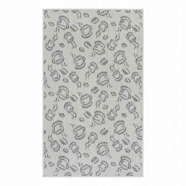 Koberec do kuchyně 92x150 cm, protiskluzový, krémově šedý, plochý