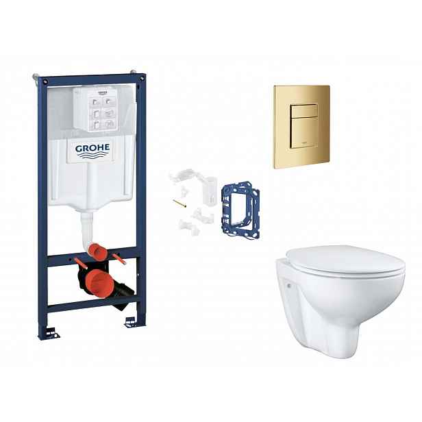 Grohe Rapid SL - Set předstěnové instalace, klozetu, sedátka SoftClose, tlačítka Skate Cosmopolitan a sady pro vhazování tablet, Cool Sunrise SANI11BB