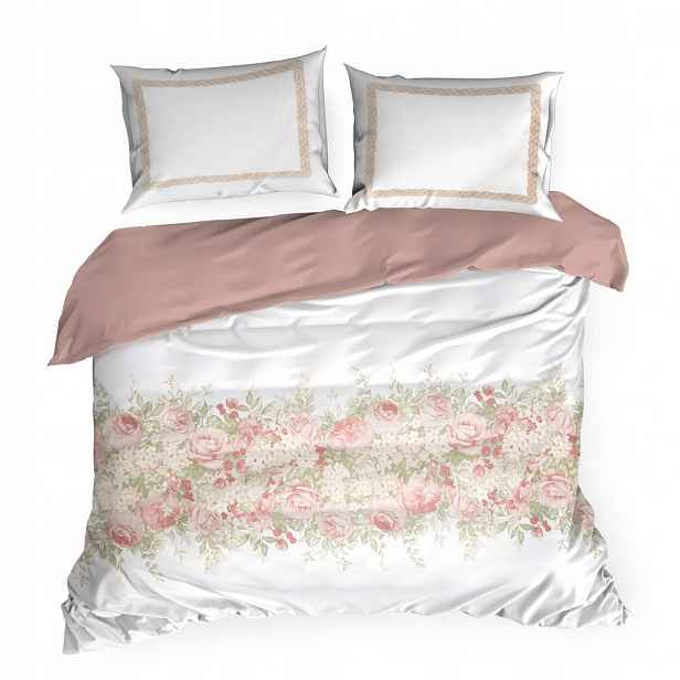 Povlečení Spring 160x200 Eurofirany bílá růžová růže květy