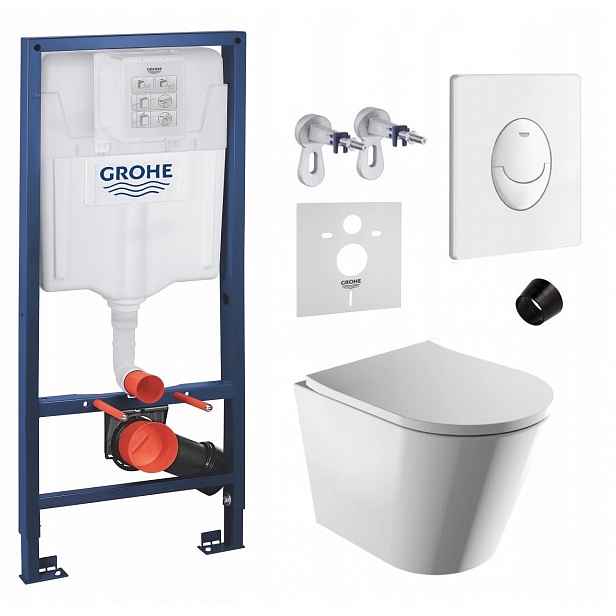 Podomítkový Wc set Grohe s mísou Omnires a tlačítkem Bílá