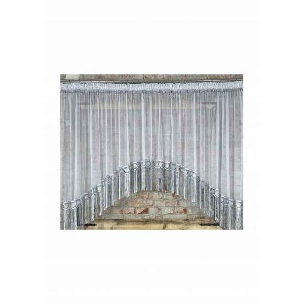 Hotová záclona 500x110, oblouk, markýza, ozdobné korálky, guipure 30 cm
