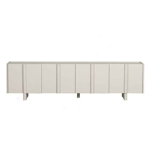 Krémový modulární TV stolek z borovicového dřeva 200x53 cm Basu – WOOOD