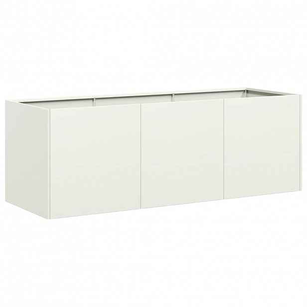 vidaXL Truhlík bílý 120x40x40 cm ocel válcovaná za studena