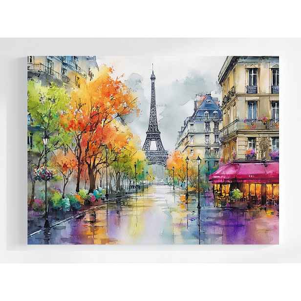 Obraz Na Plátně Canvas Pohled Francie Paříž Eiffelova Věž Podzim 80x60