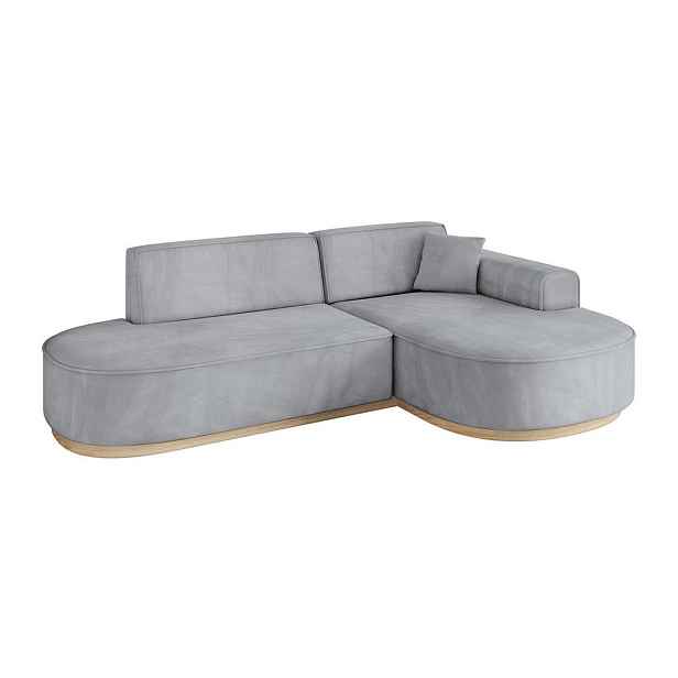 ALTDECOR ROHOVÁ SEDAČKA s otomanem, pravá MARI-L1-v1 243x171x83 Šedá Velur