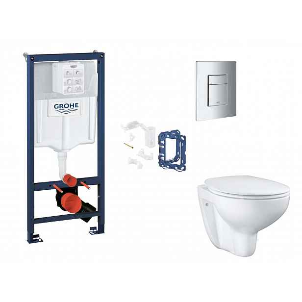 Grohe Rapid SL - Set předstěnové instalace, klozetu, sedátka SoftClose, tlačítka Skate Cosmopolitan a sady pro vhazování tablet, chrom SANI11BB2133