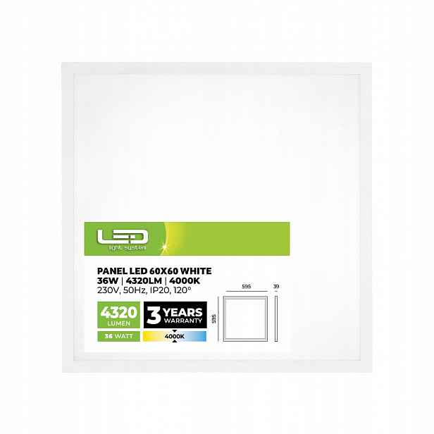Led panel Nástěnný 36W Černý 60x60 cm Stropní Svítidlo Stropní Svítidlo Čtverec