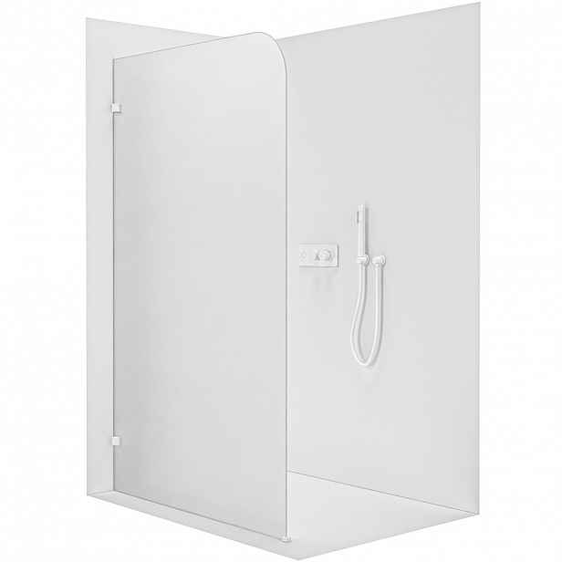 Sprchová zástěna Walk-in Orbis - Levá - 8 mm - bílá matná, mléčné sklo - 100x200 cm