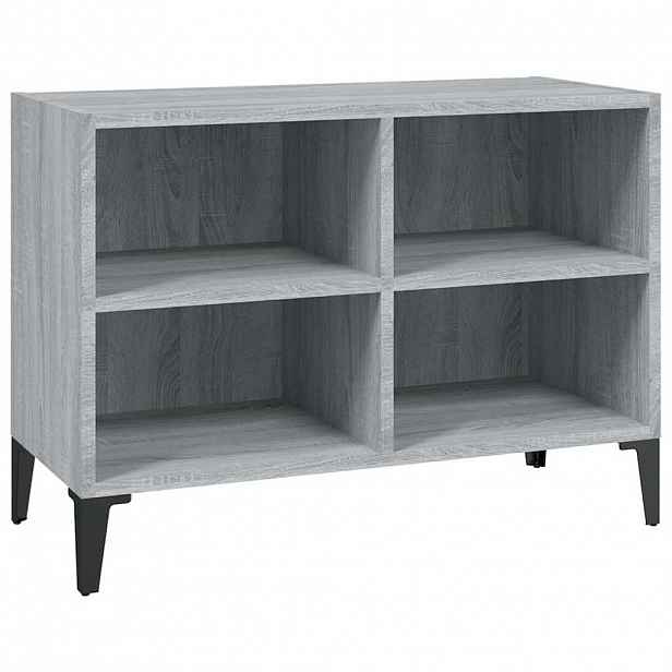 vidaXL TV stolek s kovovými nohami šedý sonoma 69,5 x 30 x 50 cm