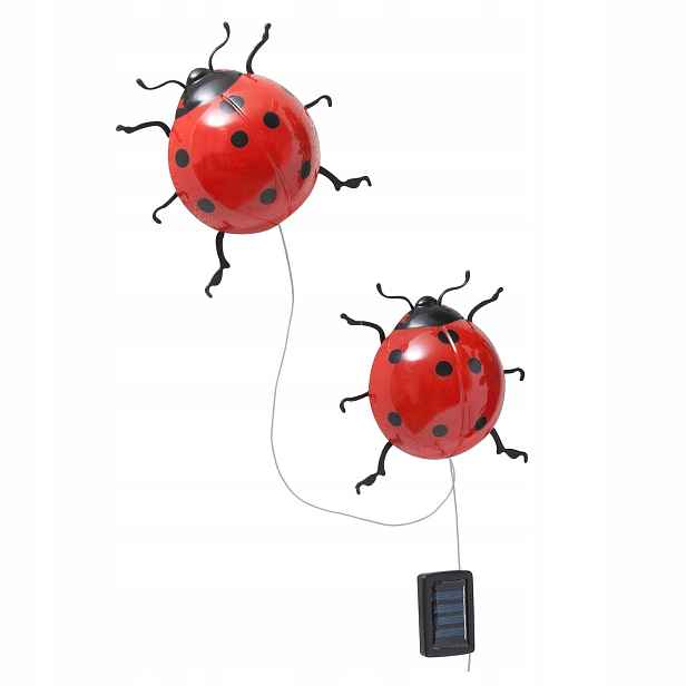 Zahradní Solární Lampy Berušky Led 2 Kusy 20 X 6 X 20 CM Červené