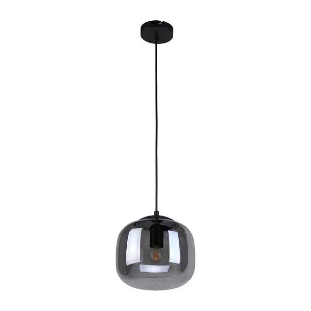 Závěsná lampa Calto Italux E27 40W černá skleněná minimalistická