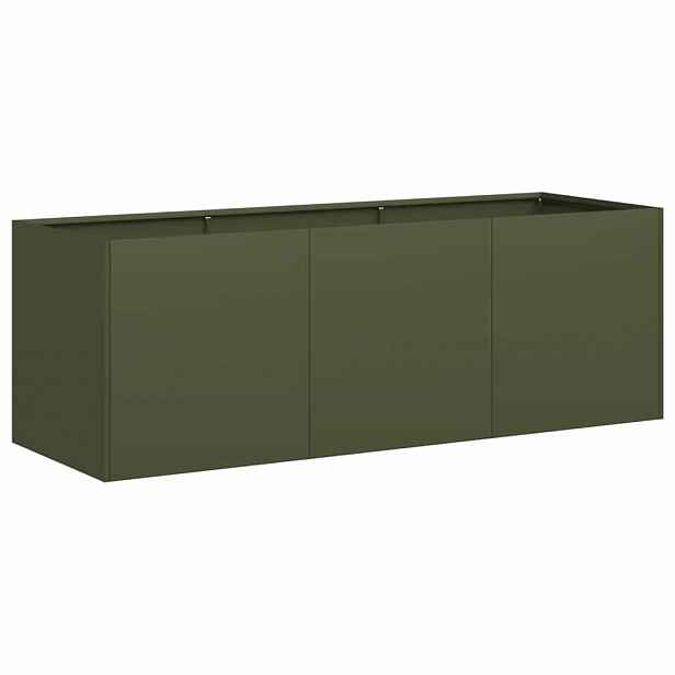 vidaXL Truhlík olivově zelený 120x40x40 cm ocel válcovaná za studena