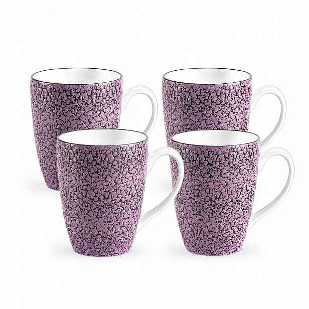 4x Porcelánové šálky na kávu Latte 450 ml Wilmax Levandulové ručně vyráběné