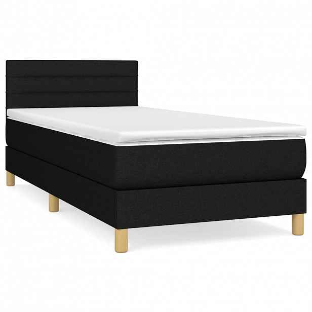vidaXL Box spring postel s matrací černá 90x190 cm textil