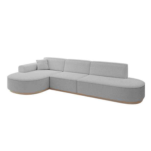 ALTDECOR ROHOVÁ SEDAČKA s otomanem, levá MARI-L2-v1 328x171x83 Světle šedá Buklé