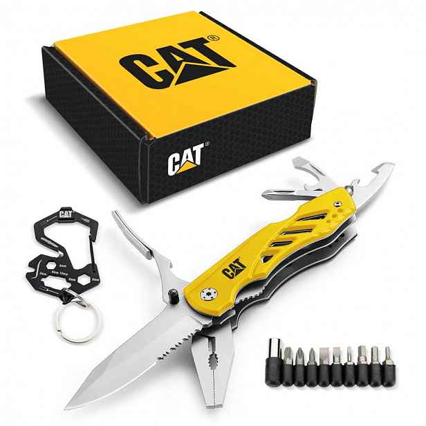 Caterpillar - Multifunkční sada, nůž, klíčenka, pouzdro CT240364