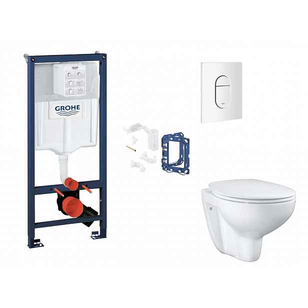 Grohe Rapid SL - Set předstěnové instalace, klozetu, sedátka SoftClose, tlačítka Arena Cosmopolitan a sady pro vhazování tablet, alpská bílá SANI11BB3