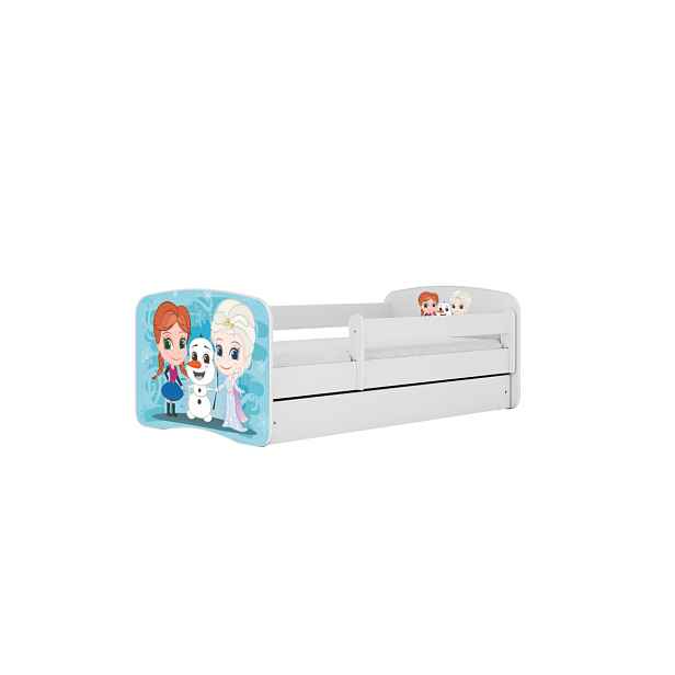 Kocot kids Dětská postel Babydreams Sněhové princezny bílá, varianta 70x140, se šuplíky, bez matrace