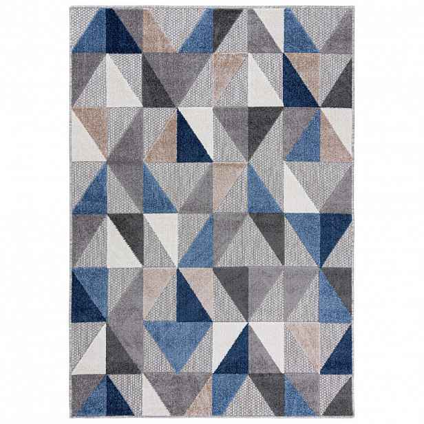 Mazovia KOBEREC modrý šedý geometrický - 160x230 cm