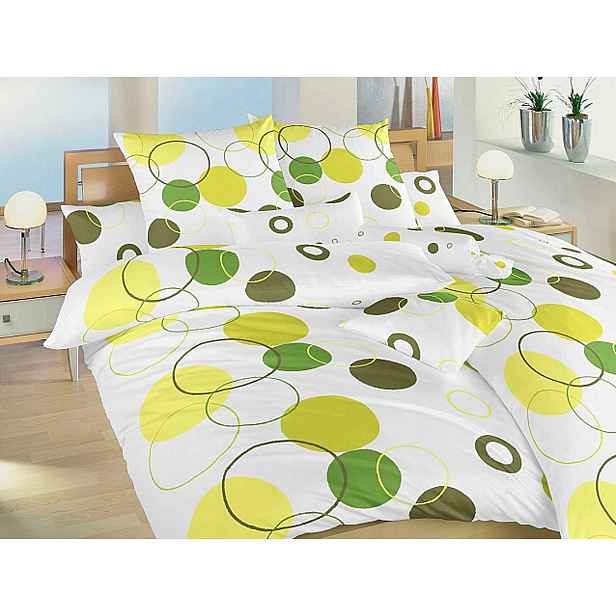 Povlečení flanel Planety zelené 140x200, 70x90 cm