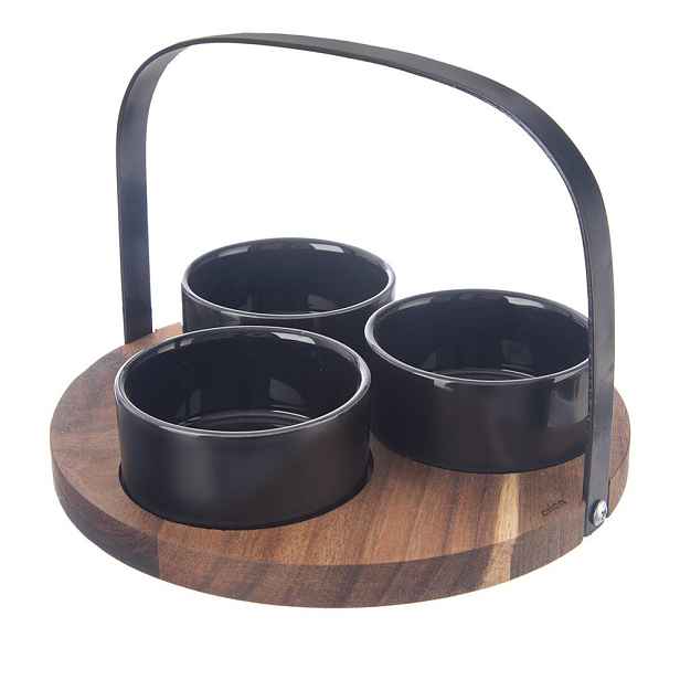 Servírovací misky s tácem BLACK set