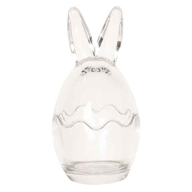 Skleněná dóza s víkem vajíčko s oušky S - Ø 6*12 cm Clayre & Eef