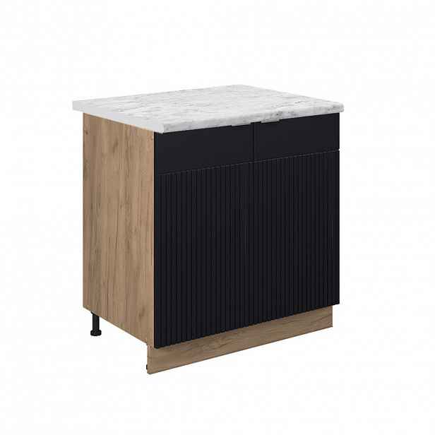 Vicco SKŘÍŇKA POD DŘEZ Fame-Line Černý pruhovaný 80 cm , PD Mramor