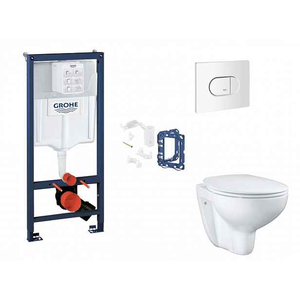 Grohe Rapid SL - Set předstěnové instalace, klozetu, sedátka SoftClose, tlačítka Arena Cosmopolitan a sady pro vhazování tablet, alpská bílá SANI11BB3