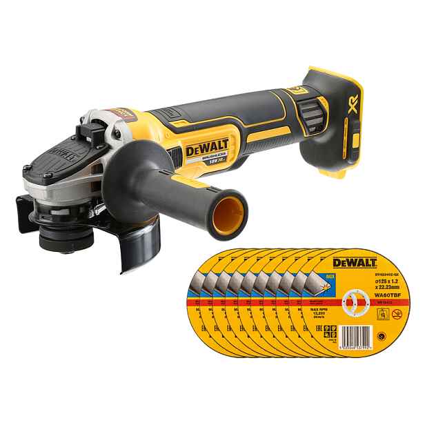DeWalt DCG405N Bezkartáčová Bruska 18V Kotouče