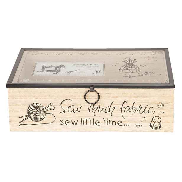 Dřevěný šicí box - 25*17*8 cm Clayre & Eef