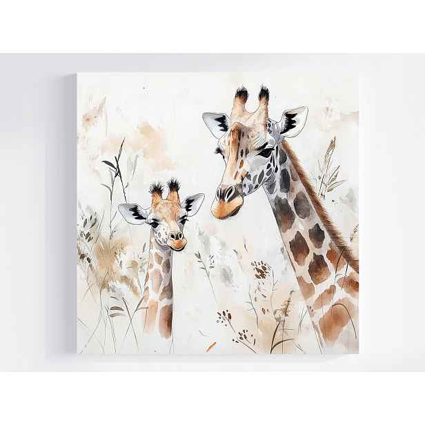Obraz Na Plátně Canvas Zvířata Afrika Džungle Žirafa Máma Dítě 50x50