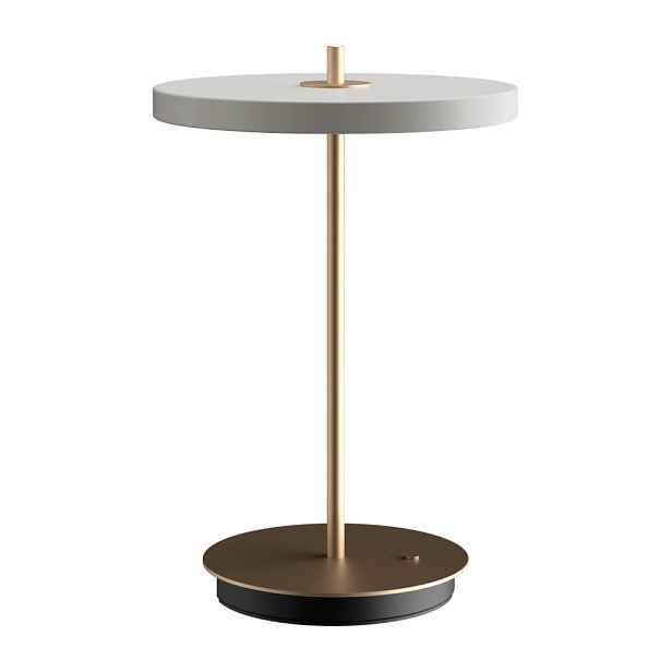 Světle šedá LED stmívatelná stolní lampa s kovovým stínidlem (výška 31 cm) Asteria Move – UMAGE