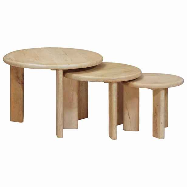 vidaXL Hnízdicí kávové stolky 3 ks Černá Ø 54 x 40 cm